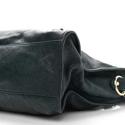 Balenciaga Chevre Gold Metallic Edge Hardware City Bleu Paon 9 of 9