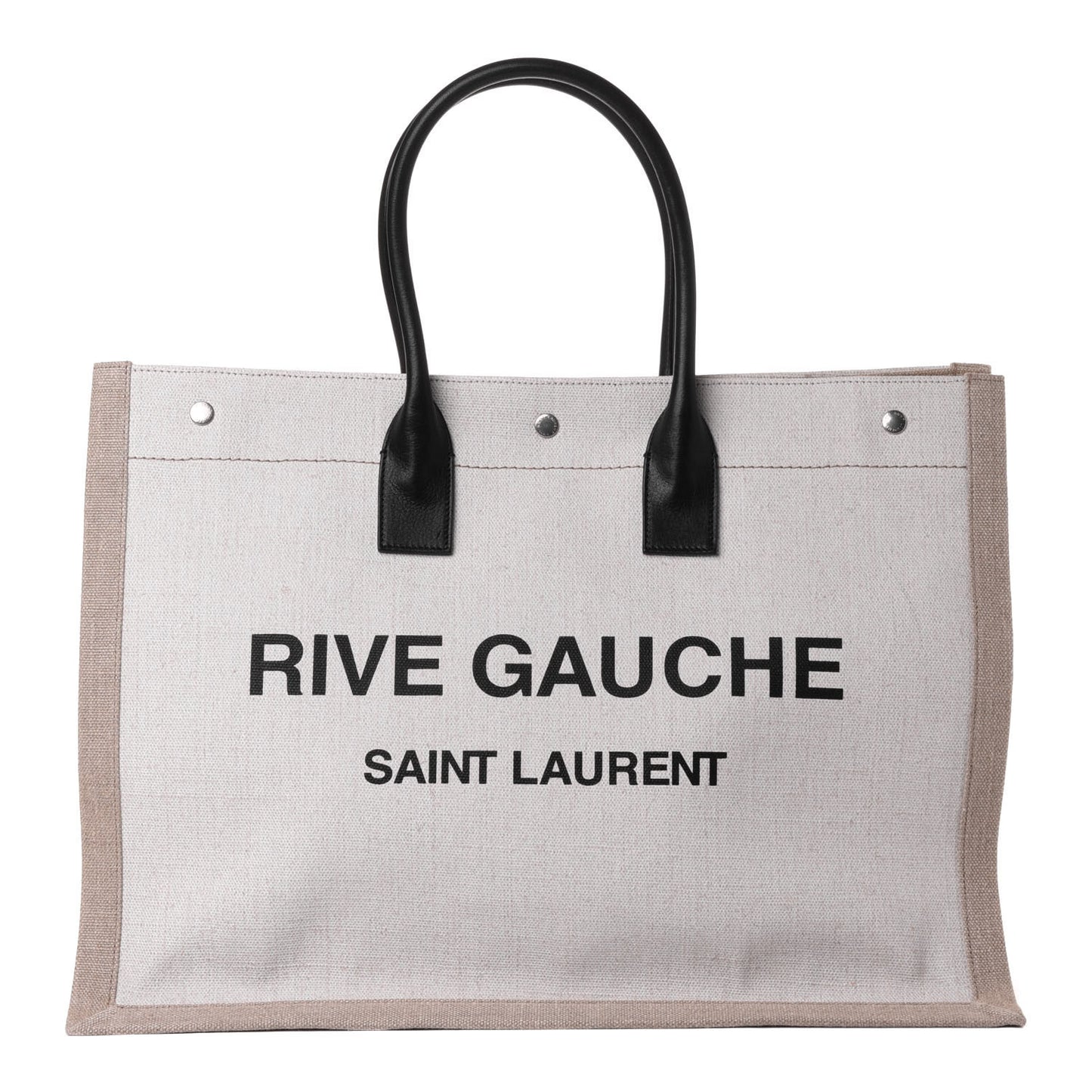 Linen Calfskin Rive Gauche Tote Optic White