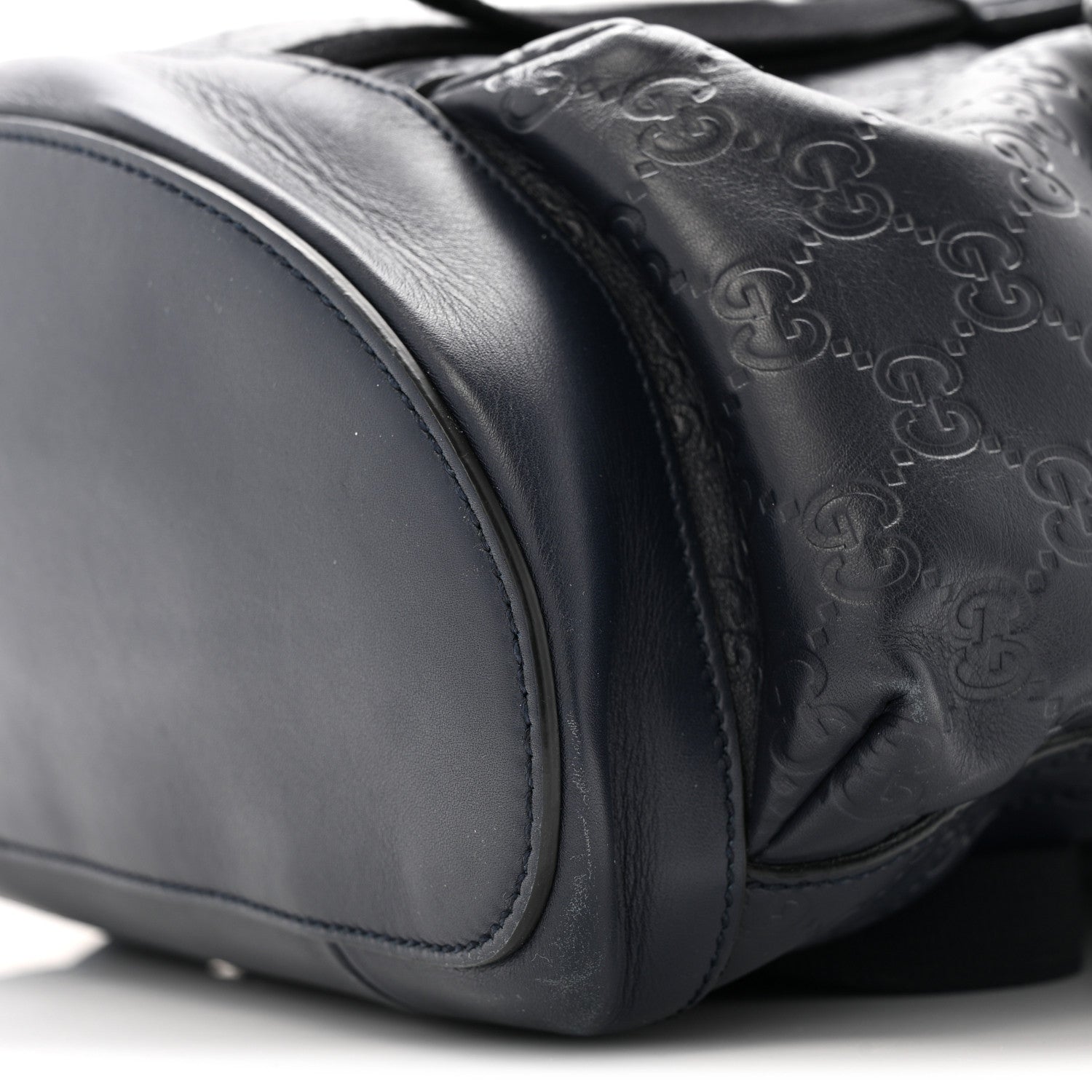 Gucci Guccissima Signature Double Buckle Backpack Navy 10 of 12