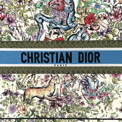 Christian Dior Canvas Embroidered Large D-Constellation Book Tote Latte Multicolor 13 of 13