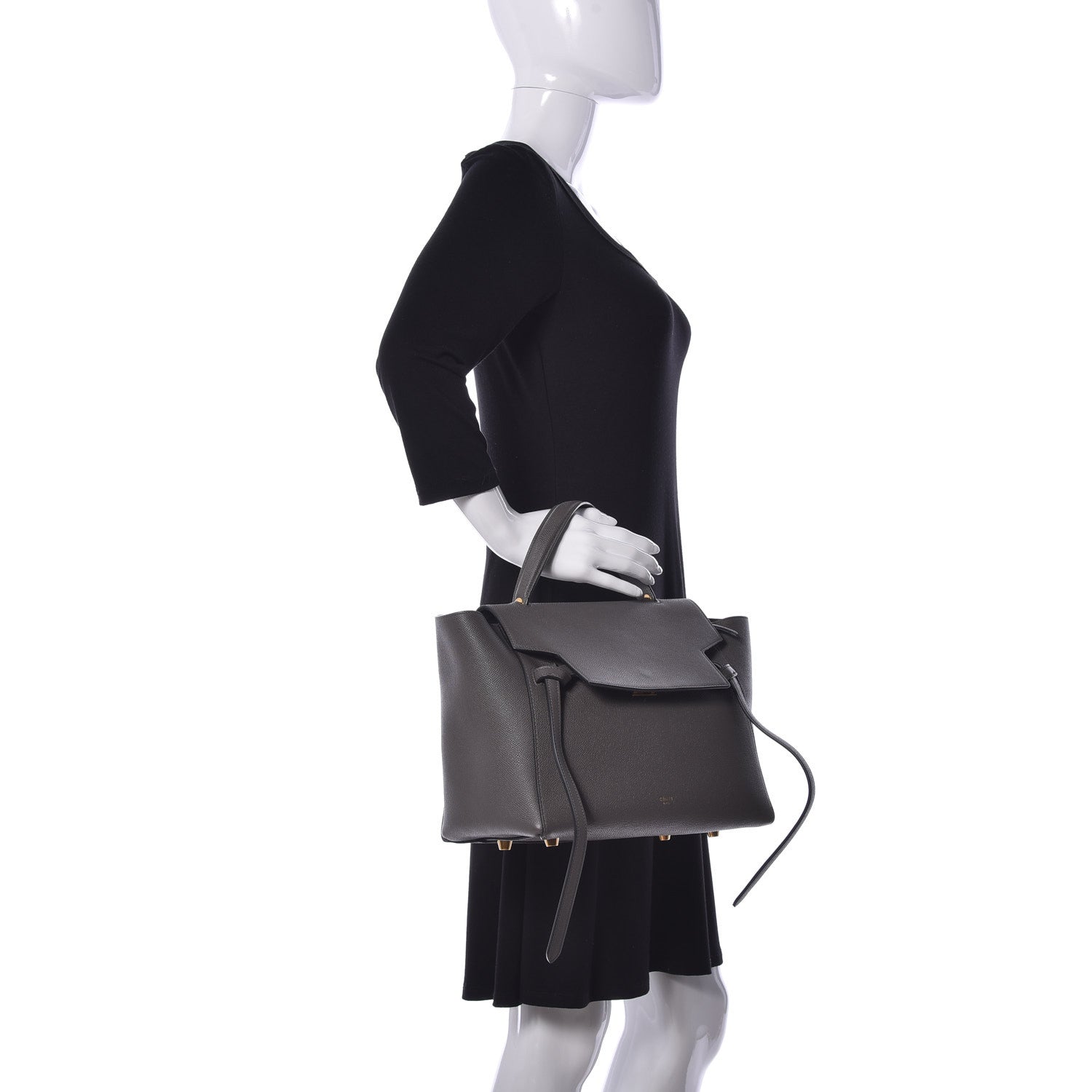 Celine Grained Calfskin Mini Belt Bag Grey 3 of 9