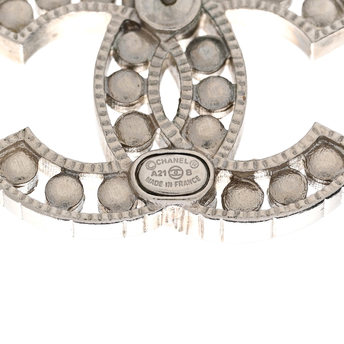 Crystal CC Chain Earrings Silver