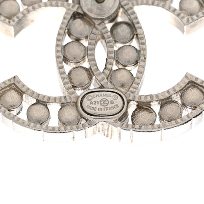 Chanel Crystal CC Chain Earrings Silver 4 of 4