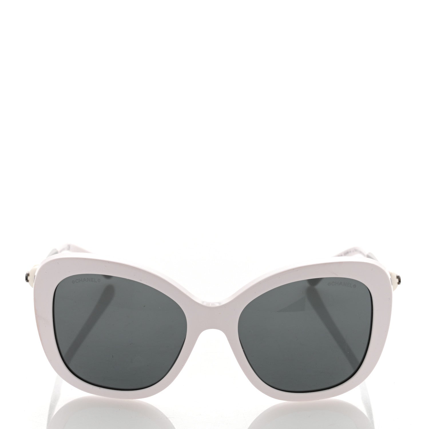 Chanel Acetate Butterfly Winter Pearl Sunglasses 5339-H White 2 of 9