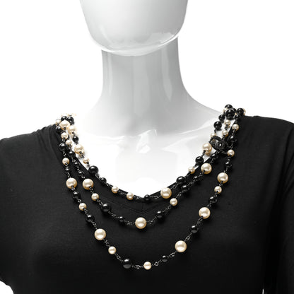 Chanel Ruthenium Camellia Pearl CC Necklace Black 3 of 4