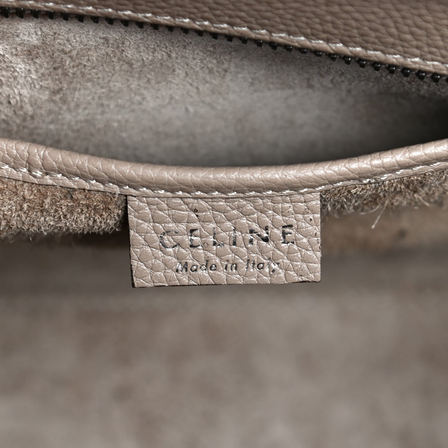 Celine Drummed Calfskin Nano Luggage Dune 5 of 12