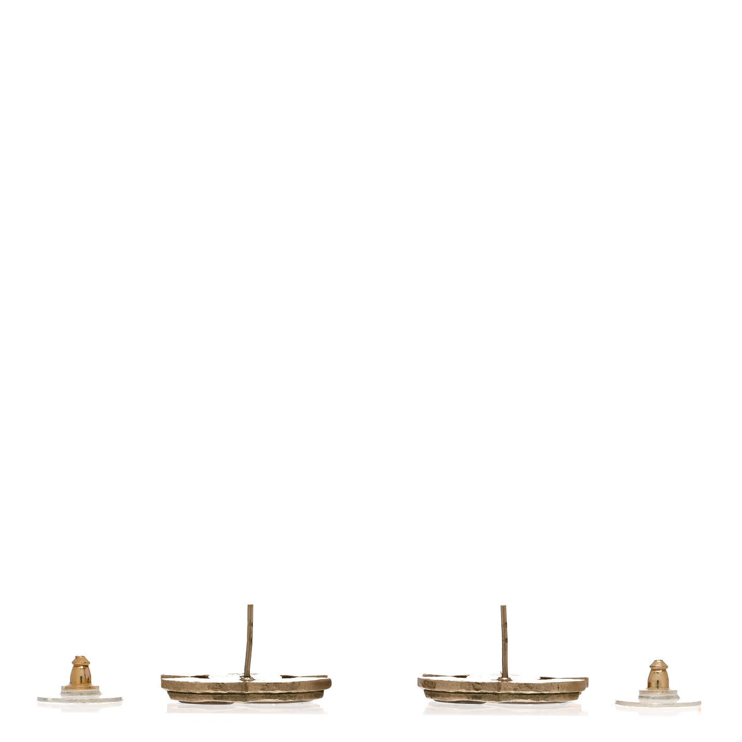 Enamel CC Earrings Grey Gold