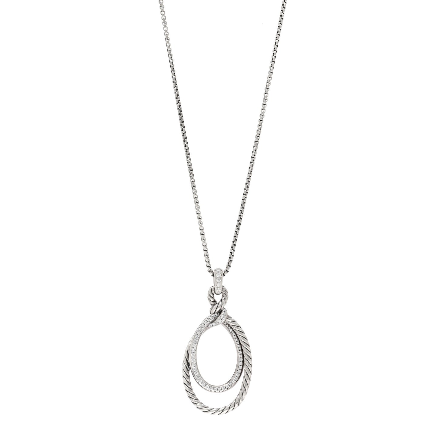 Sterling Silver Diamond Continuance Pendant Necklace