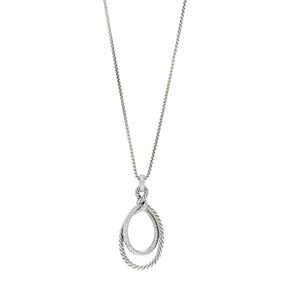 David Yurman Sterling Silver Diamond Continuance Pendant Necklace 1 of 4