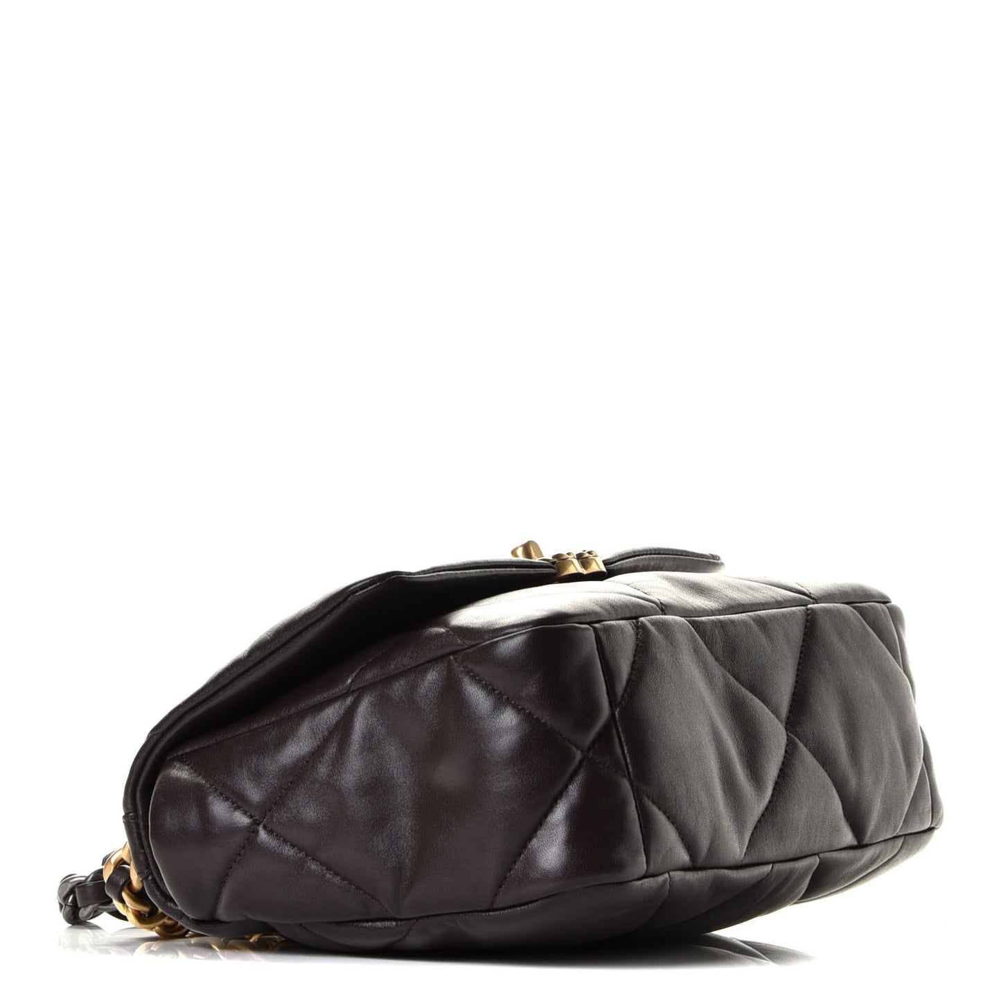 Lambskin Quilted Medium Chanel 19 Flap Dark Brown