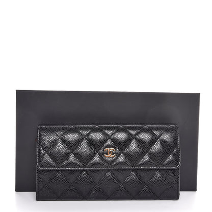 Chanel Caviar Quilted Large Gusset Flap Wallet Black 8 of 8