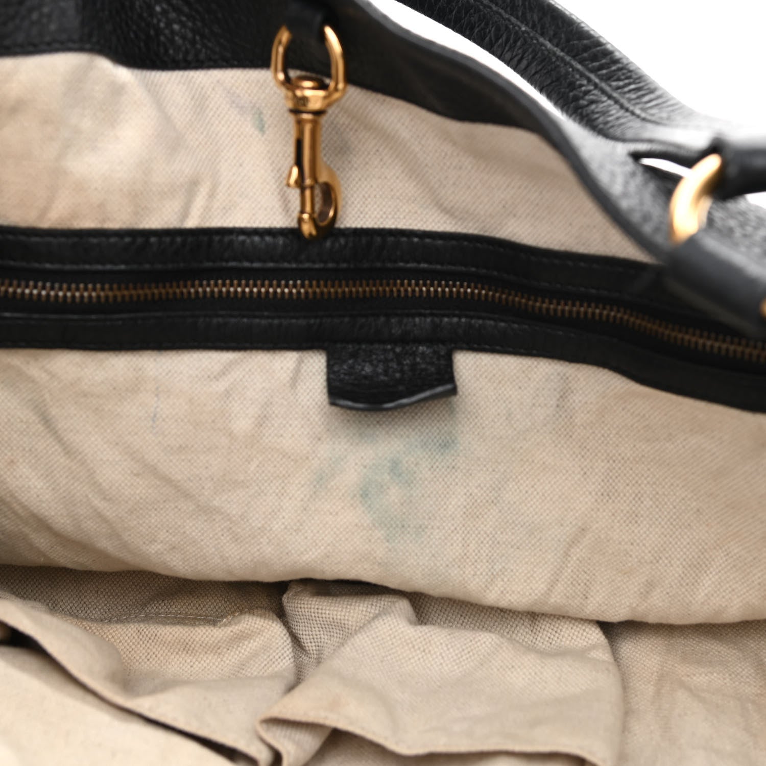 Gucci Pebbled Calfskin Twill Medium Tote Black 7 of 13