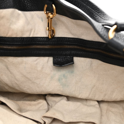 Gucci Pebbled Calfskin Twill Medium Tote Black 7 of 13
