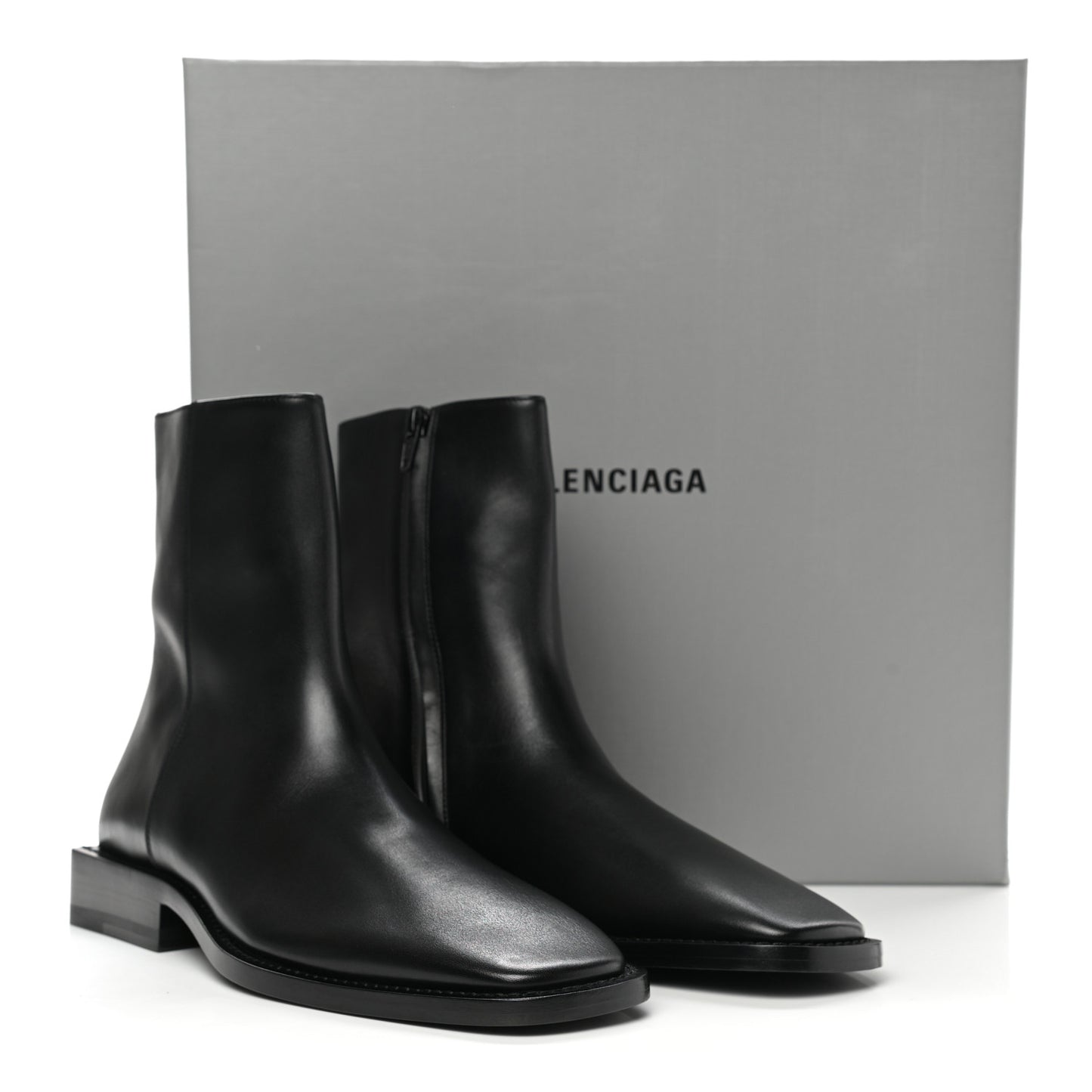 Calfskin Mens Soft Rim Ankle Booties 40 Black