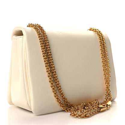 Valentino Garavani Nappa One Stud Chain Clutch Ivory 3 of 11