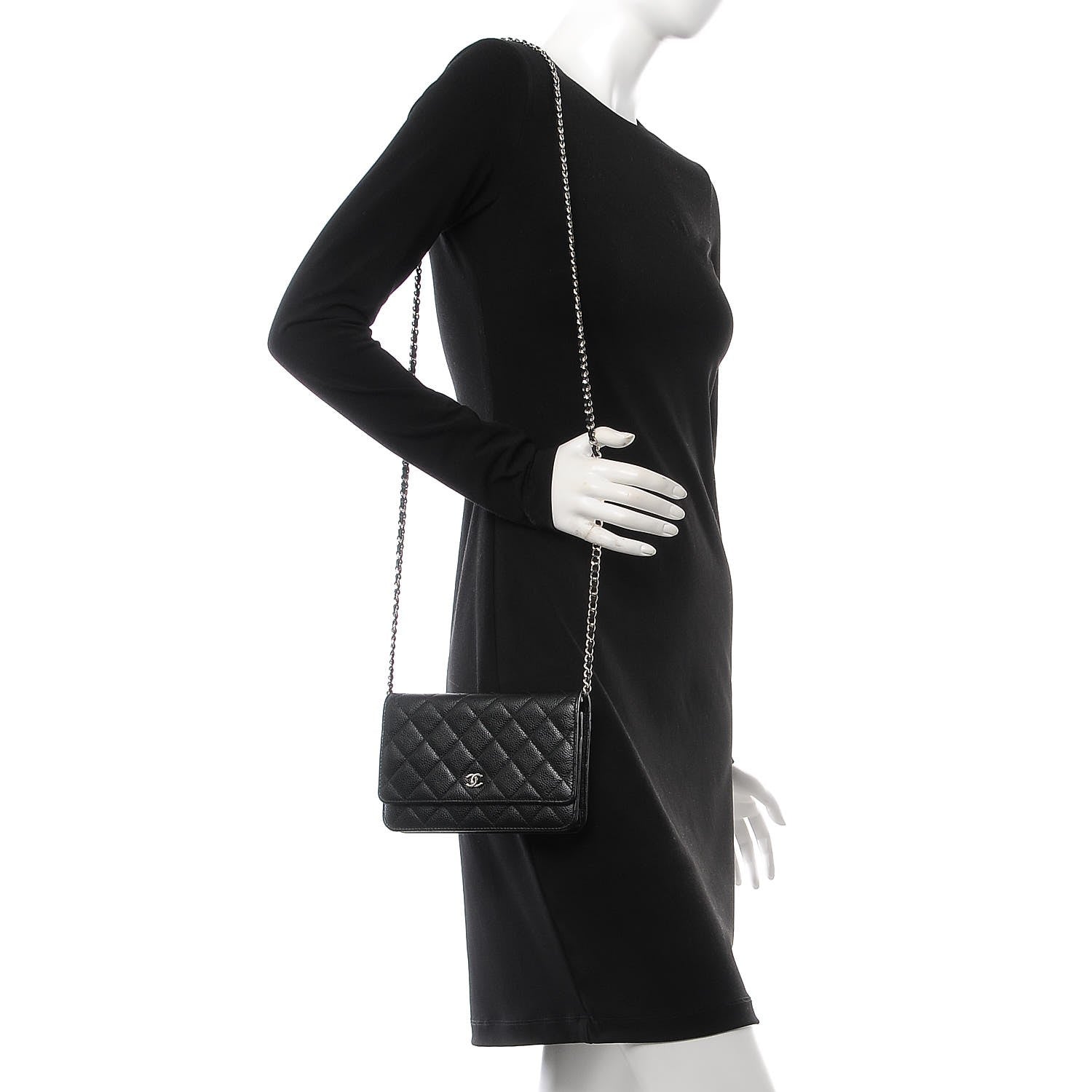 Chanel Caviar Quilted Wallet On Chain WOC Black 2 of 10