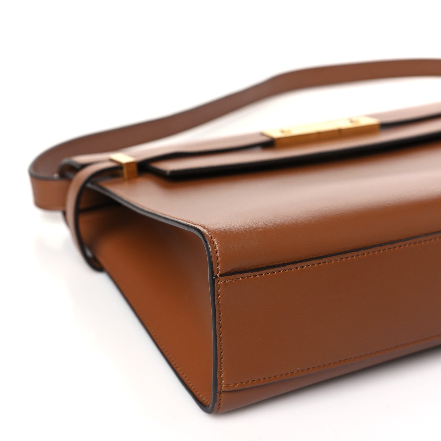 Saint Laurent Smooth Calfskin Manhattan Shoulder Bag Cognac 9 of 11