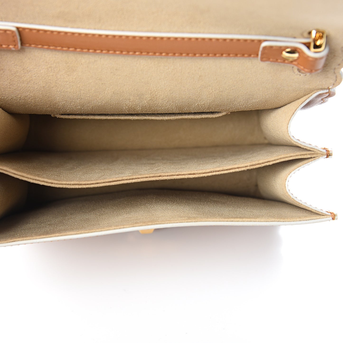 Vitello Liberty Scalloped Studded Small Kan I Shoulder Bag Caramello