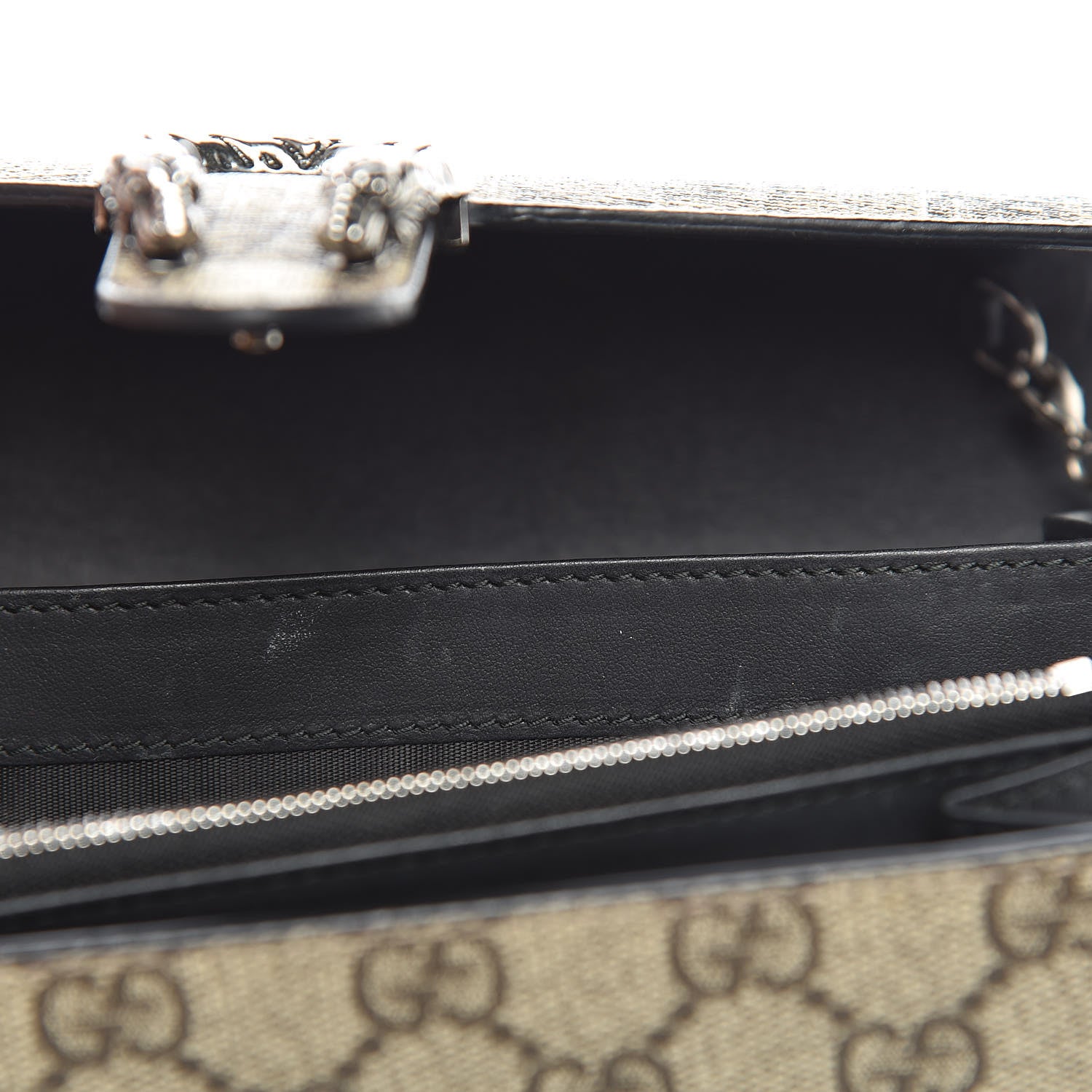 Gucci GG Supreme Monogram Mini Dionysus Chain Wallet Beige Black 10 of 15