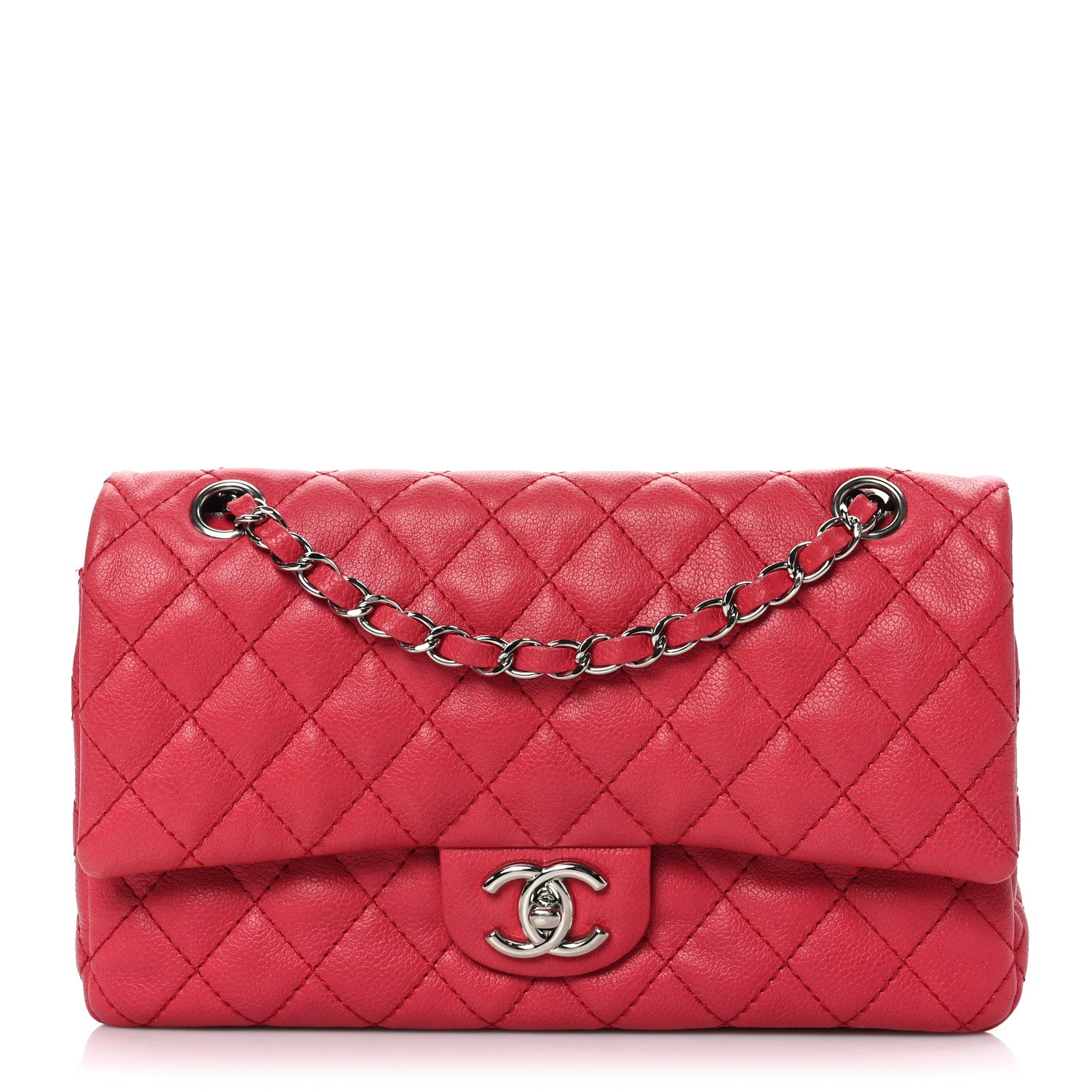 Chanel Washed Caviar Quilted Medium Double Flap Red 1 of 9