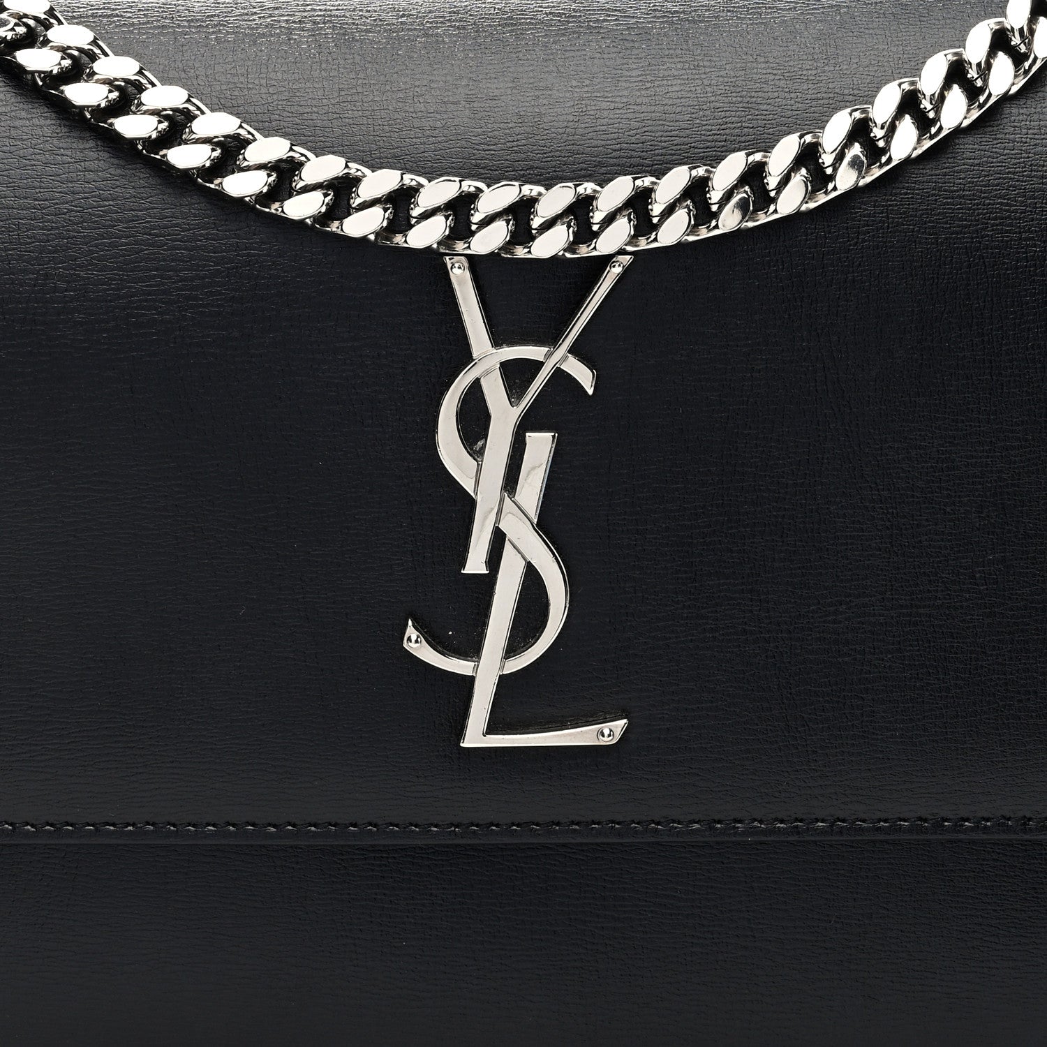 Saint Laurent Calfskin Large Monogram Sunset Black 7 of 9