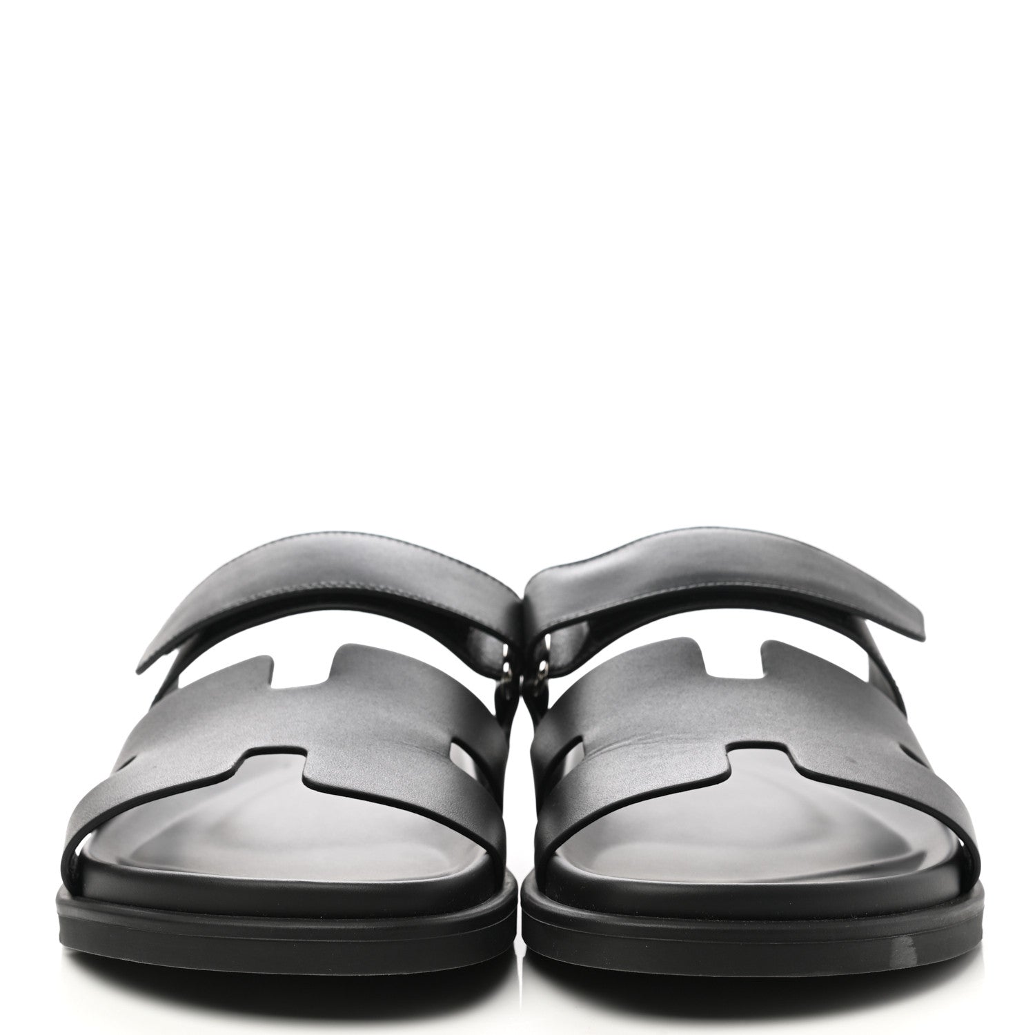 Hermes Calfskin Mens Chypre Sandals 43.5 Black 2 of 13