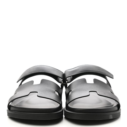 Hermes Calfskin Mens Chypre Sandals 43.5 Black 2 of 13