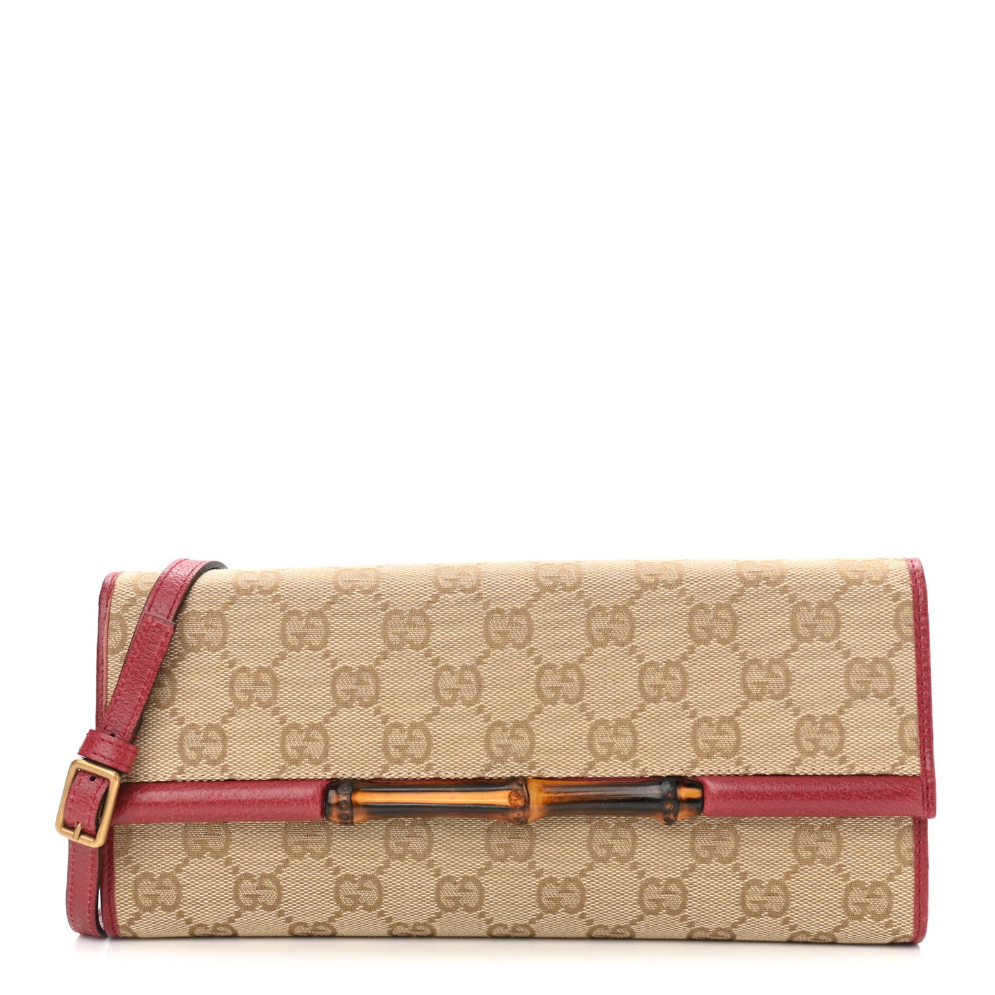 Monogram Bamboo Bar Clutch Red