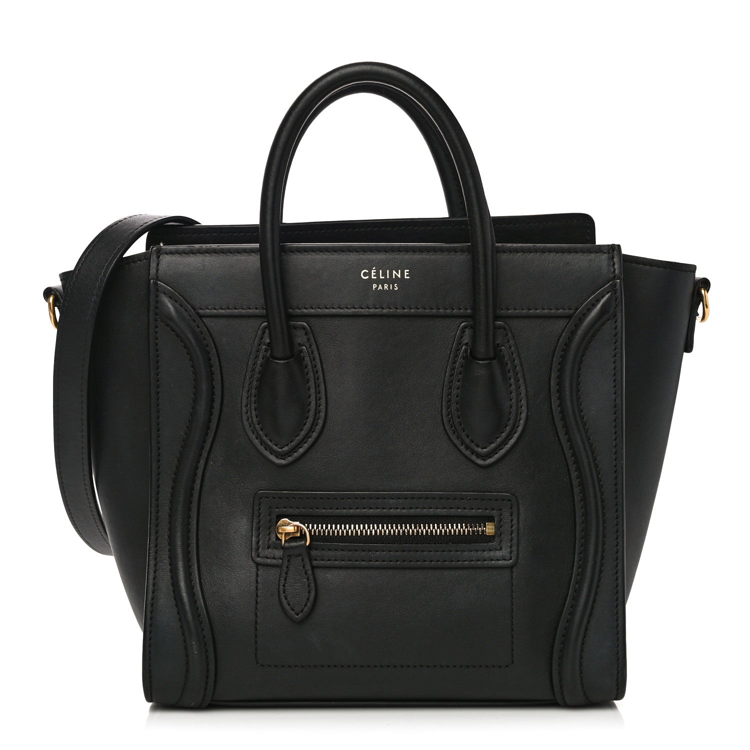 Celine Smooth Calfskin Nano Luggage Black 1 of 12