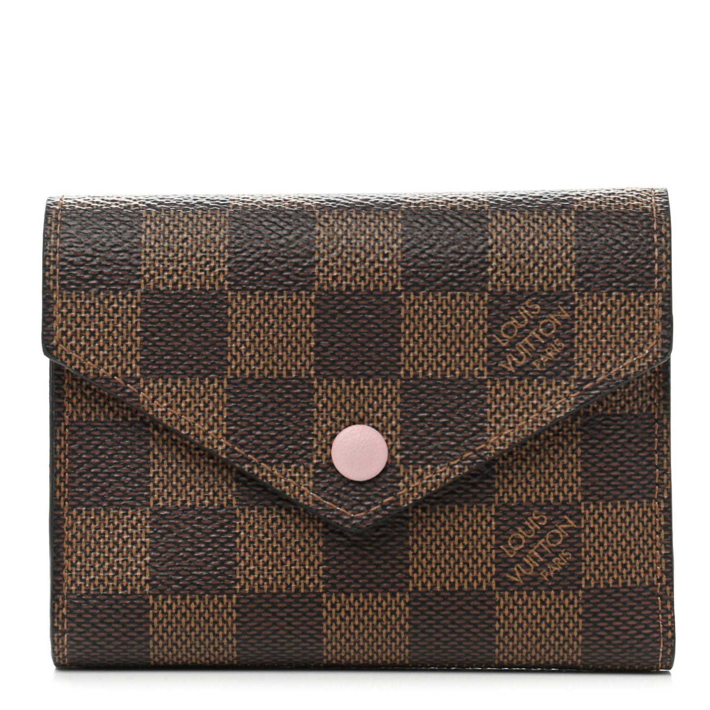 Damier Ebene Victorine Wallet Rose Ballerine
