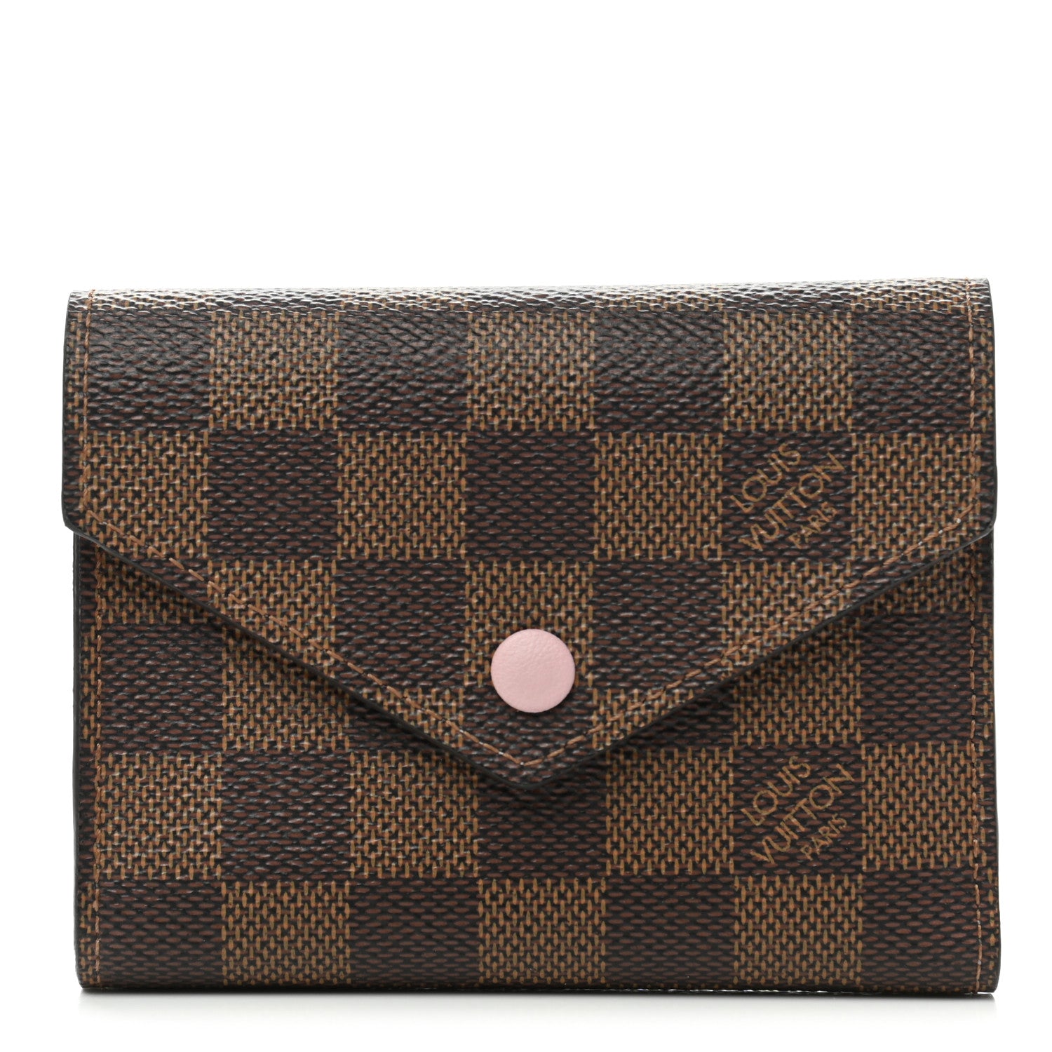 Louis Vuitton Damier Ebene Victorine Wallet Rose Ballerine 1 of 7
