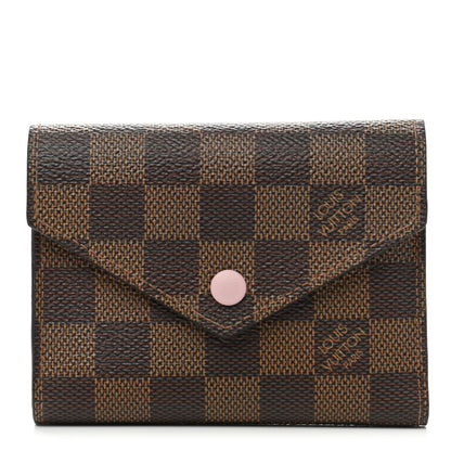 Louis Vuitton Damier Ebene Victorine Wallet Rose Ballerine 1 of 7