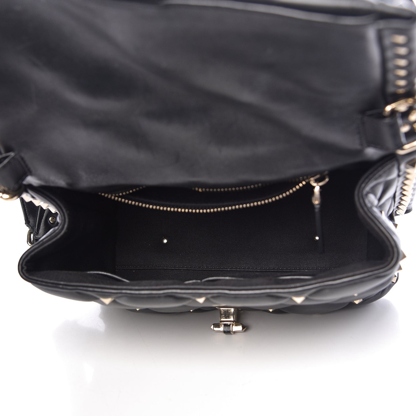 Lambskin VLTN Print Candystud Top Handle Bag Black