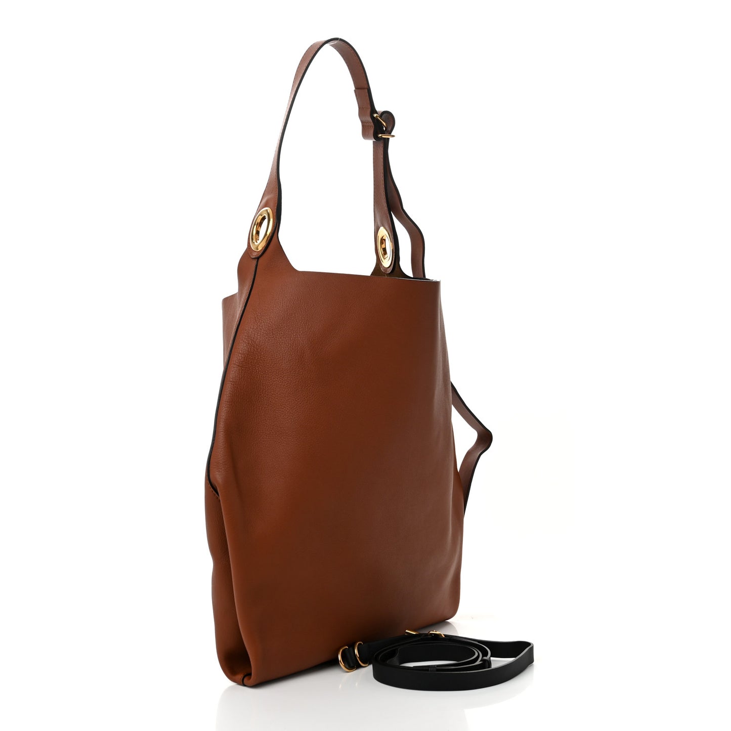 Smooth Calfskin Medium Grommet Hobo Tan