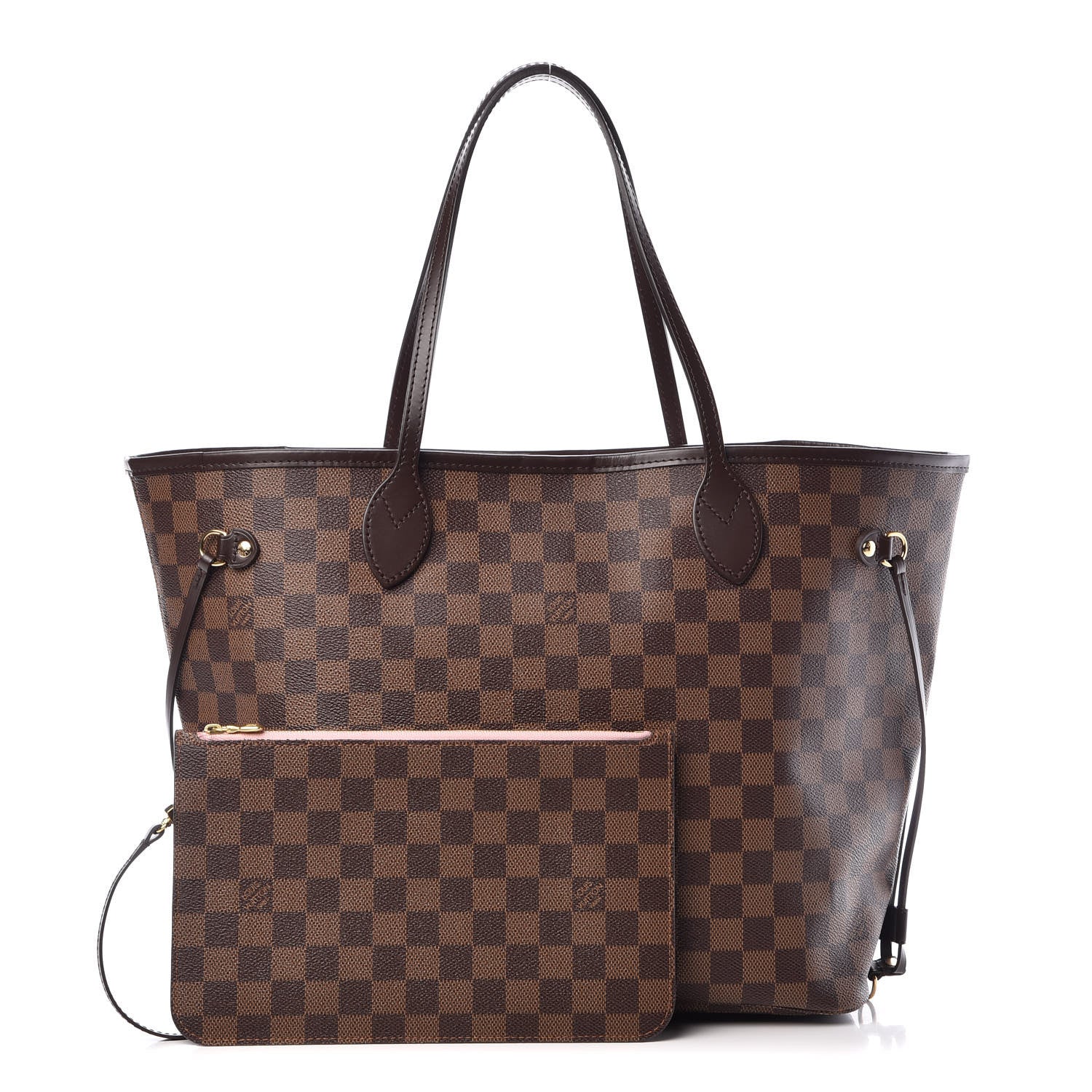 Louis Vuitton Damier Ebene Neo Neverfull MM Rose Ballerine 1 of 14