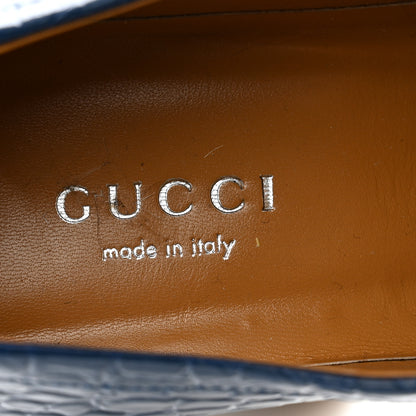 Gucci Croco Calf Lux Granada Kid Horsebit Platform Loafers 36 Royale 6 of 13