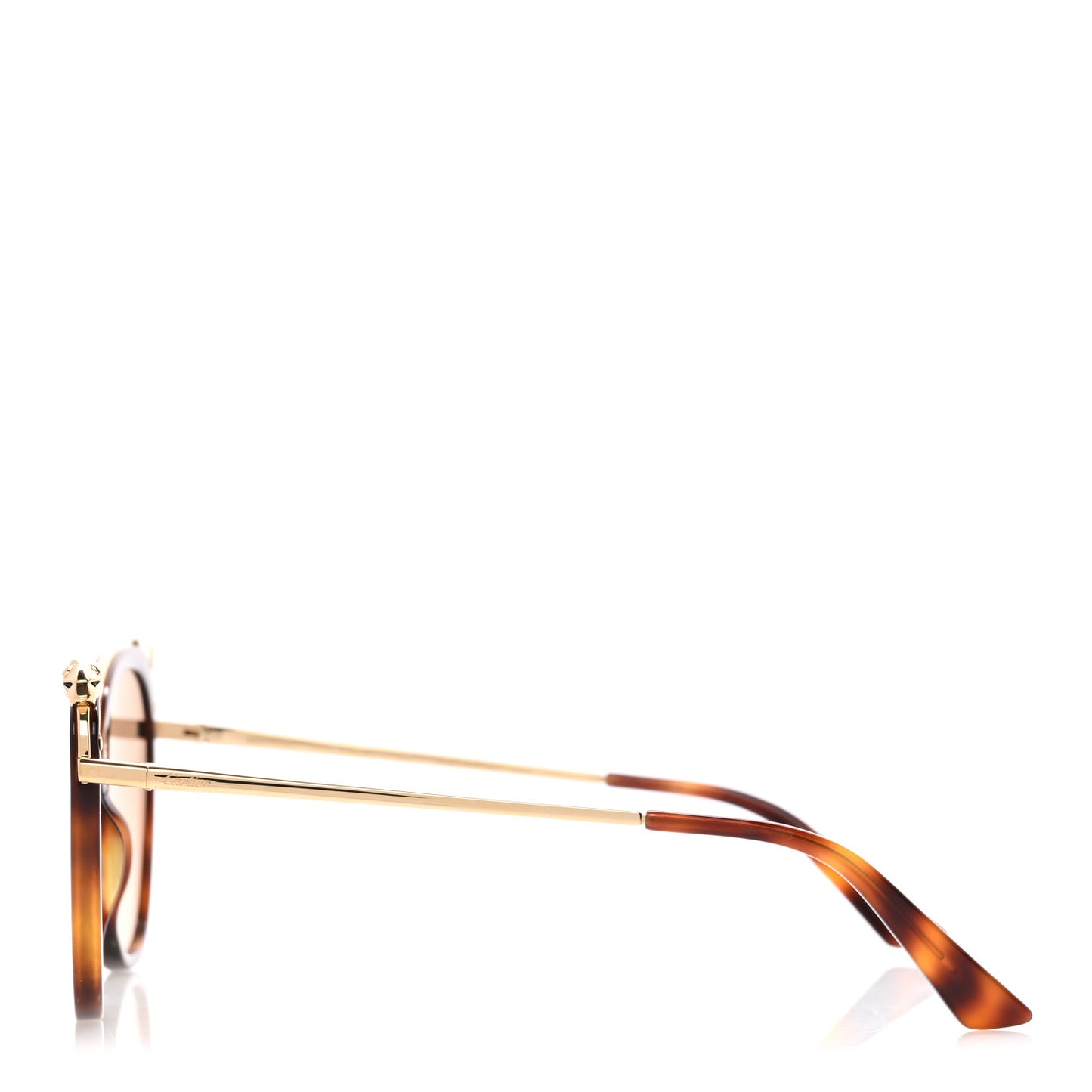 Acetate Panthere De Cartier Cat Eye Sunglasses CT0150S Tortoise Gold