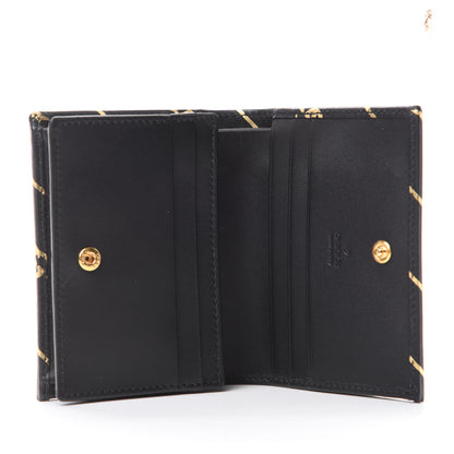 Gucci Calfskin Diagonal GG Card Case Black Gold 5 of 7