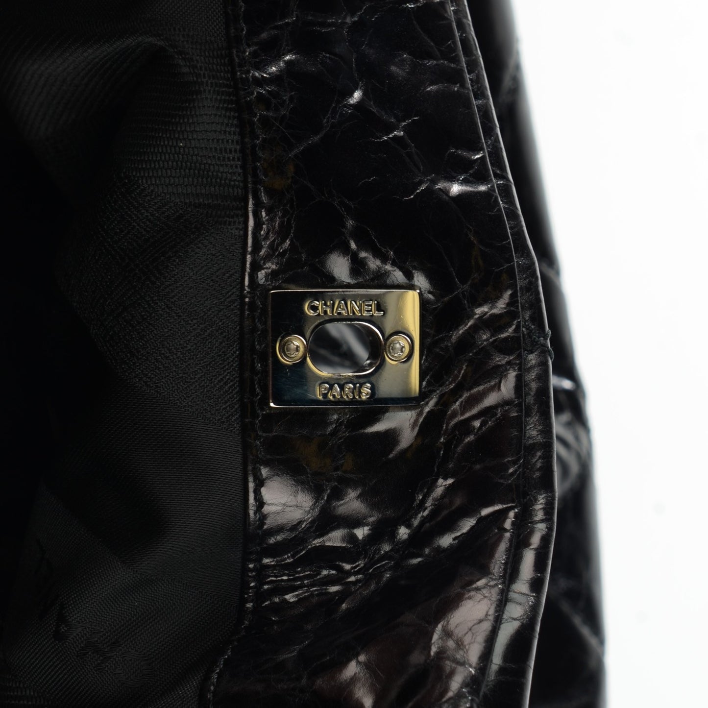 Glazed Calfskin Quilted Tweed Portobello Tote Black