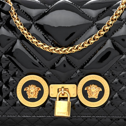 Versace Patent Quilted Icon Shoulder Bag Black 8 of 14