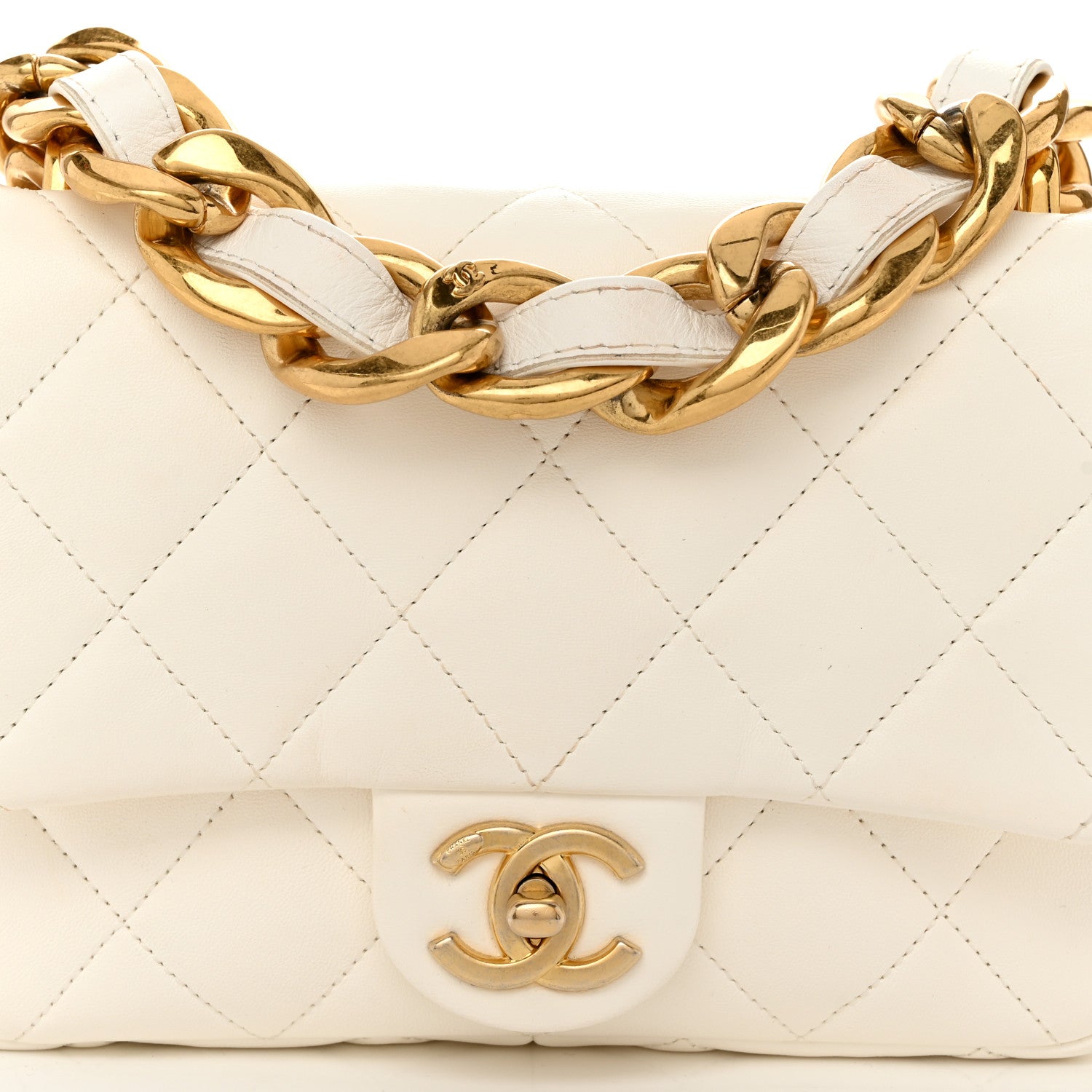 Chanel Lambskin Quilted Small CC Funky Town Flap White 8 of 10