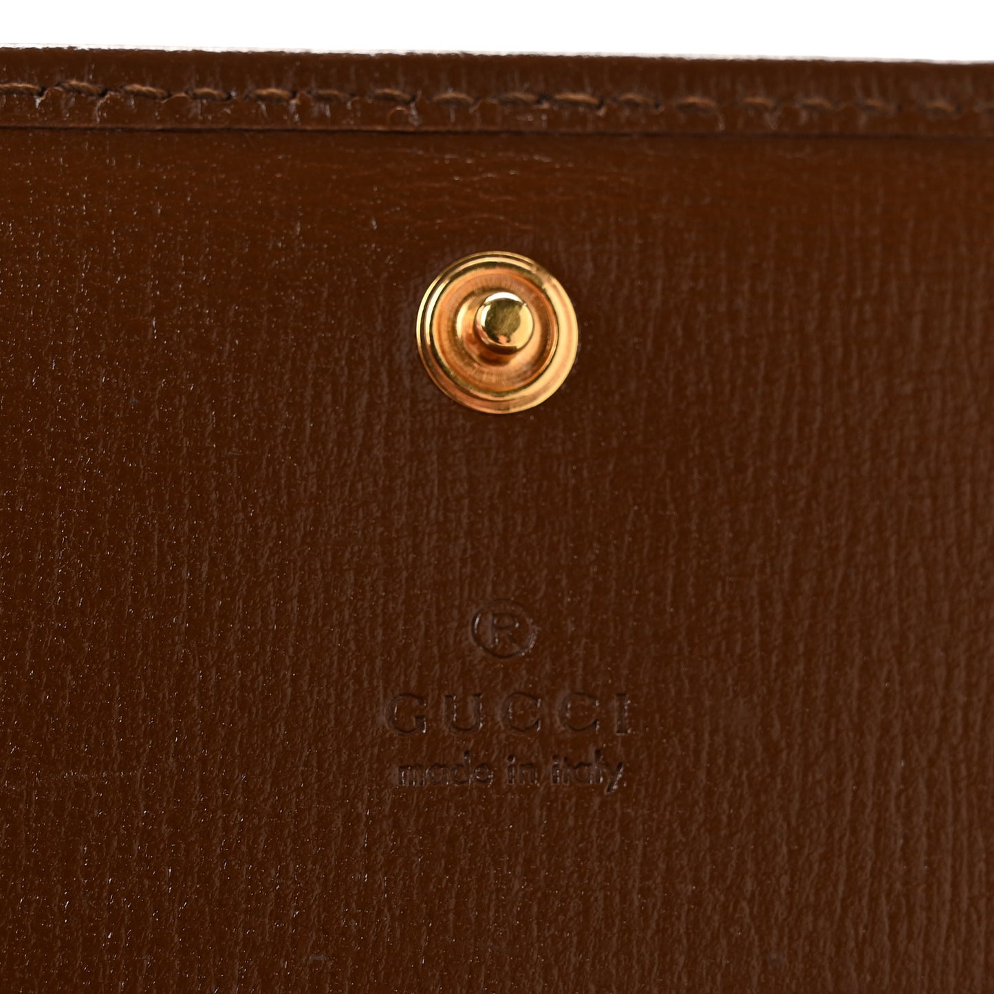 GG Supreme Monogram Horsebit 1955 Card Case Wallet Beige Ebony Brown Sugar
