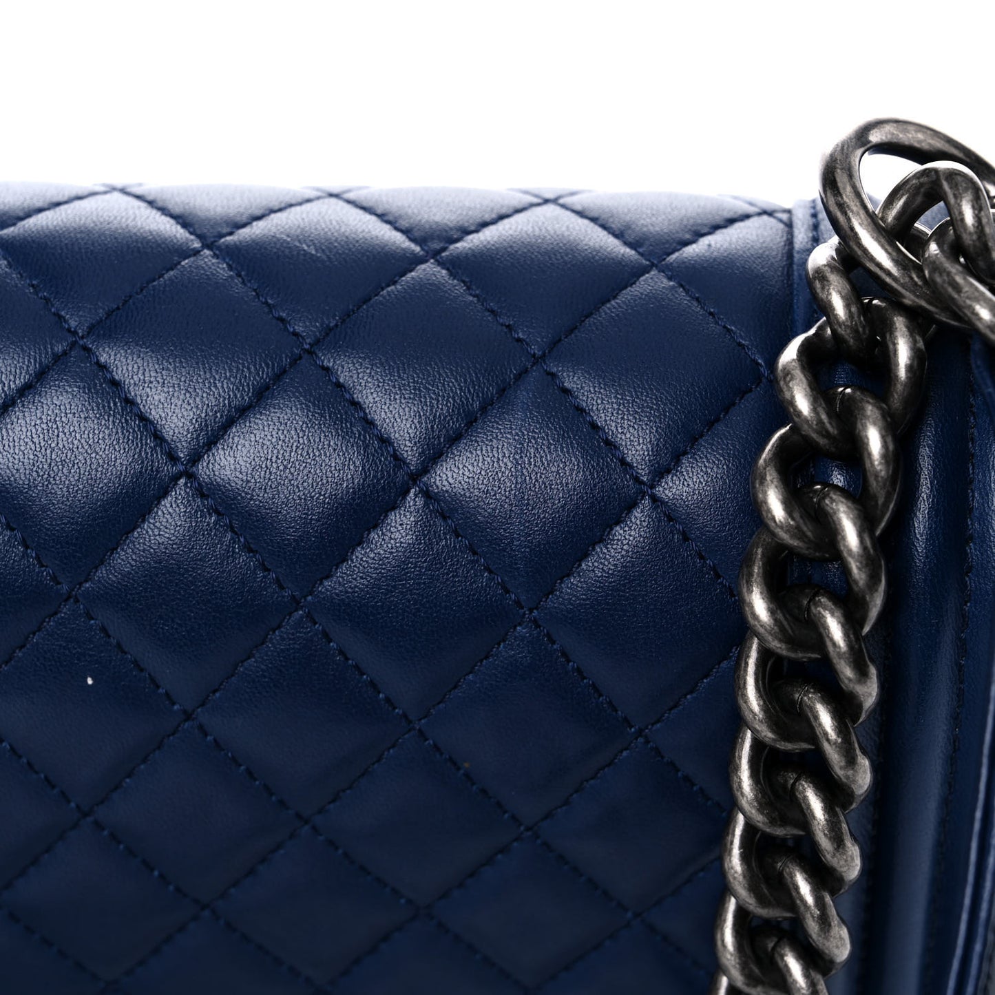 Calfskin Quilted New Medium Boy Flap Blue