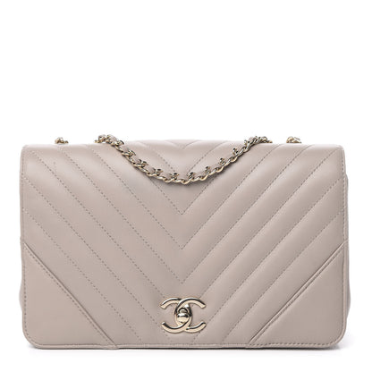 Chanel Calfskin Chevron Quilted Small Statement Flap Grey 1 of 11