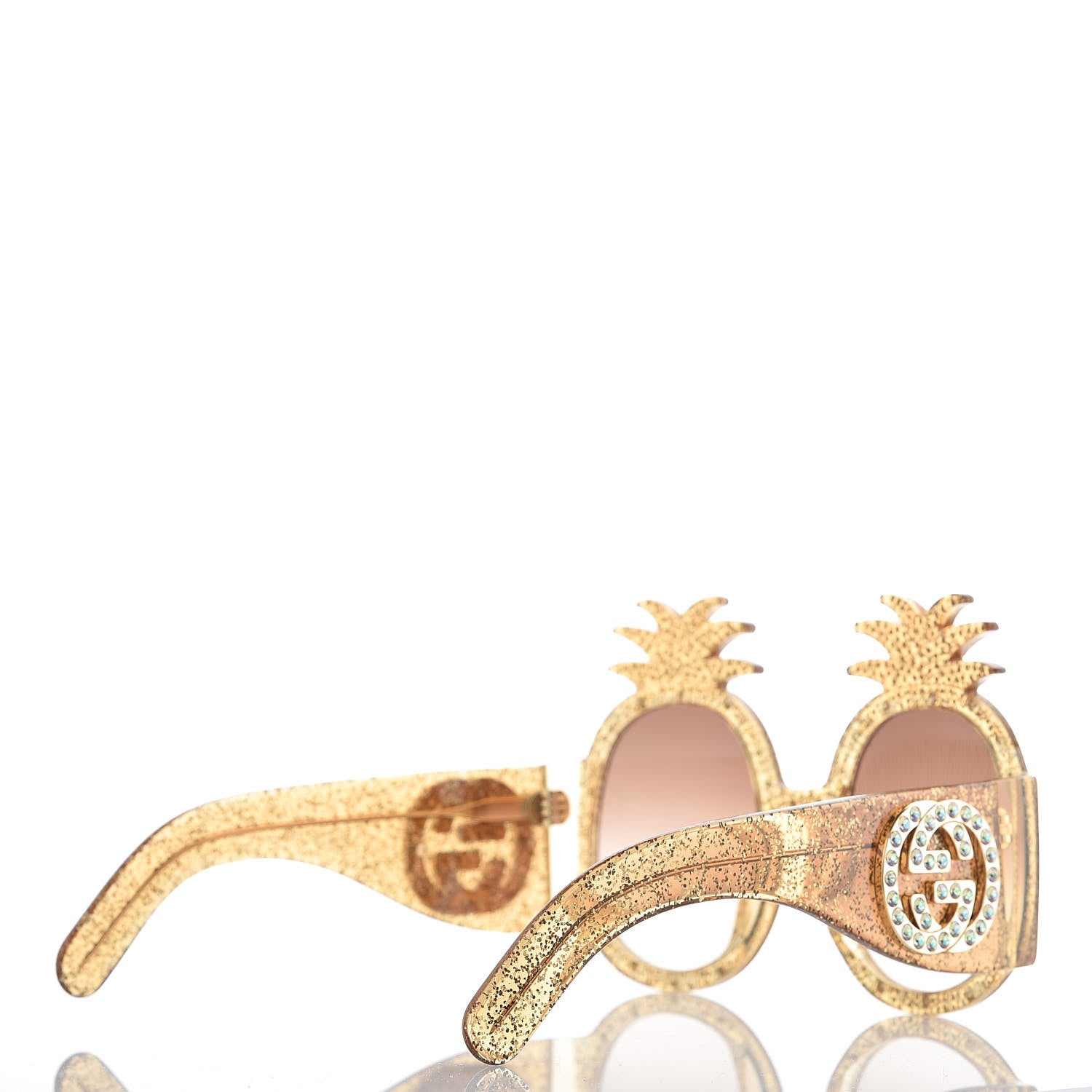 Gucci Acetate Pineapple GG0150/S Sunglasses Gold 4 of 6