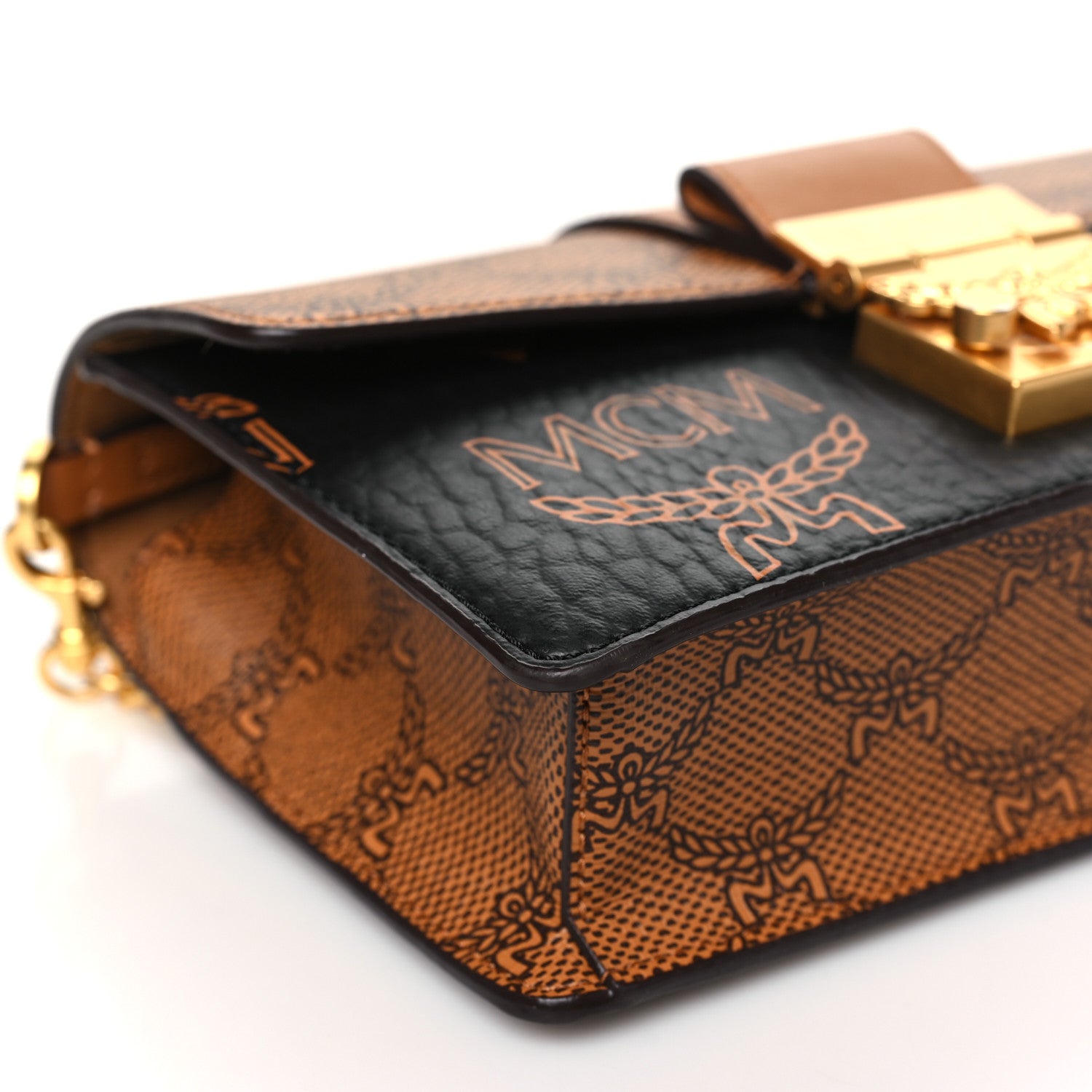 MCM Lauretos Visetos Monogram Mini Tracy Crossbody Bag Black 9 of 10