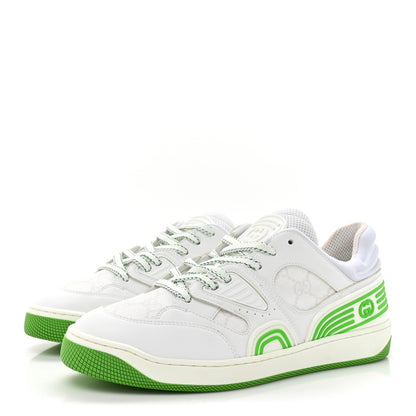 Gucci Demetra GG Supreme Monogram Womens Basket Low Top Sneakers 38 Great White Green 4 of 10