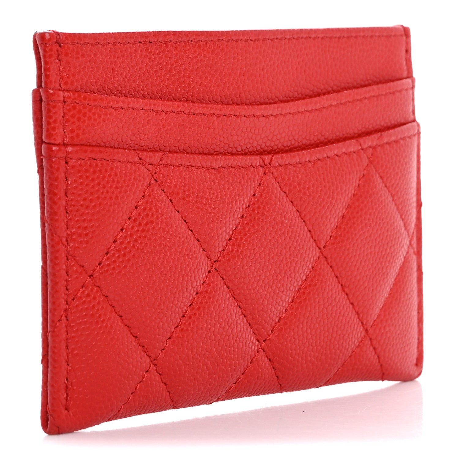 Chanel Caviar Quilted Card Holder Red 3 of 14