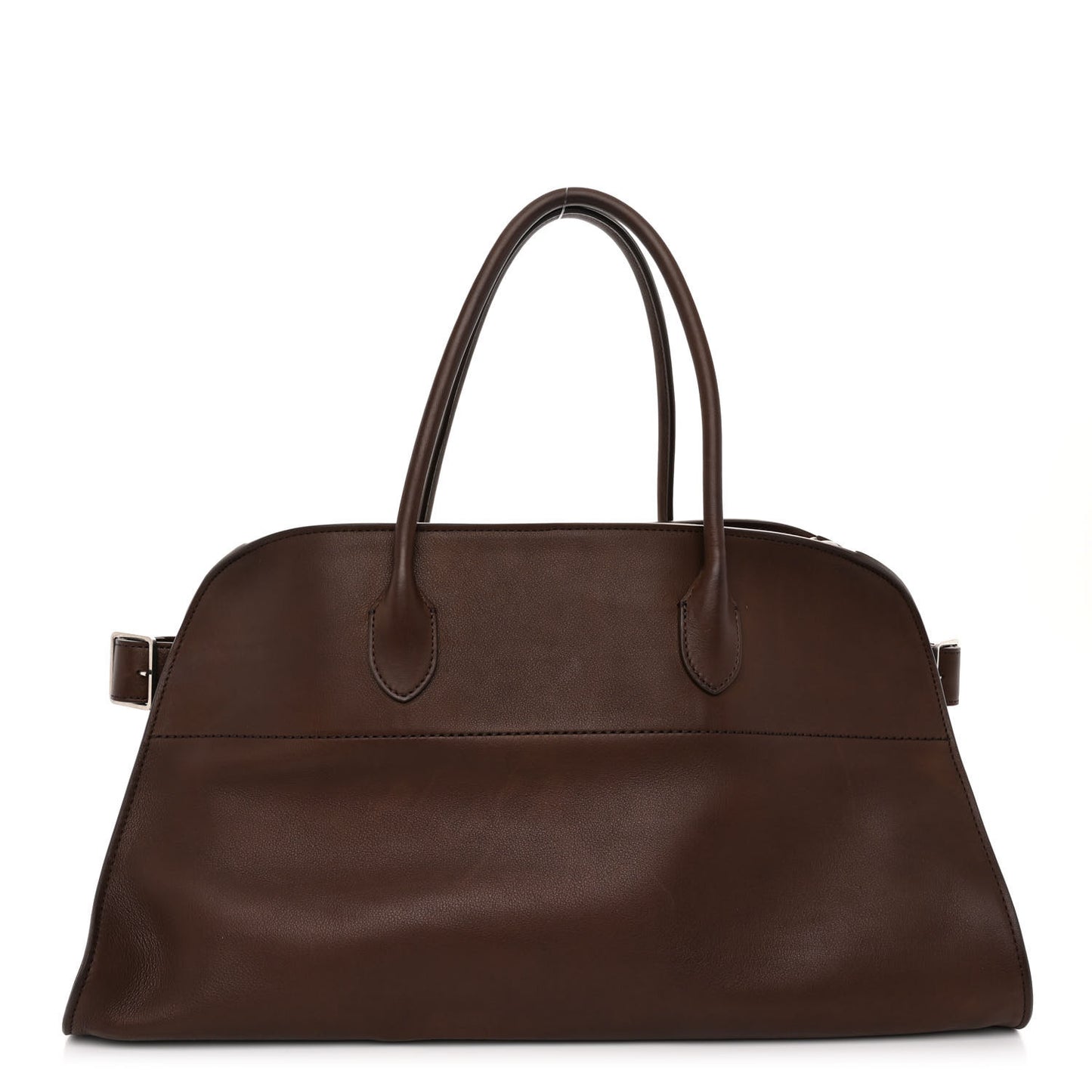 Polished Saddle Calfskin EW Margaux Dark Chocolate