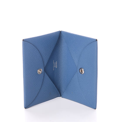 Hermes Epsom Calvi Card Case Bleu Brighton 4 of 5